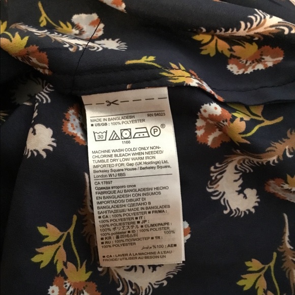 NWT Banana Republic Dillon navy/gold floral shirt - Picture 6 of 6